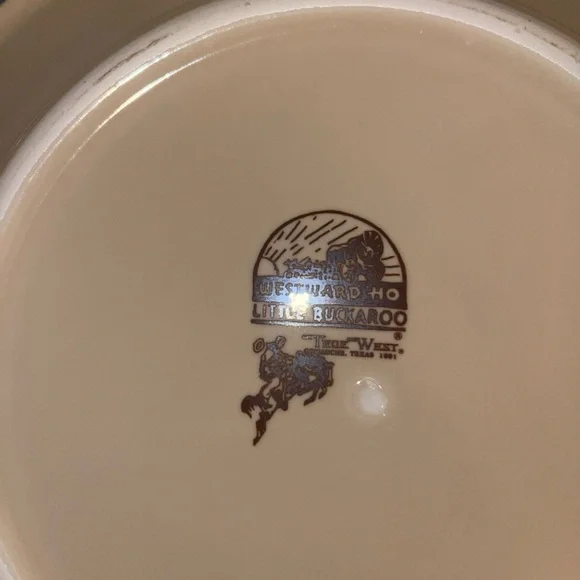 Western Cowboy Themed Plate and Mug Set westward ho little buckaroo - Picture 2 of 3